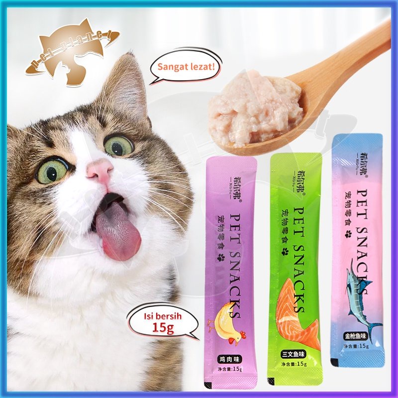 Pet Snack 15 Gr Creamy CAT STRIP Treat Hewan Peliharaan Sehat Bergizi Bernutrisi Strip Cemilan