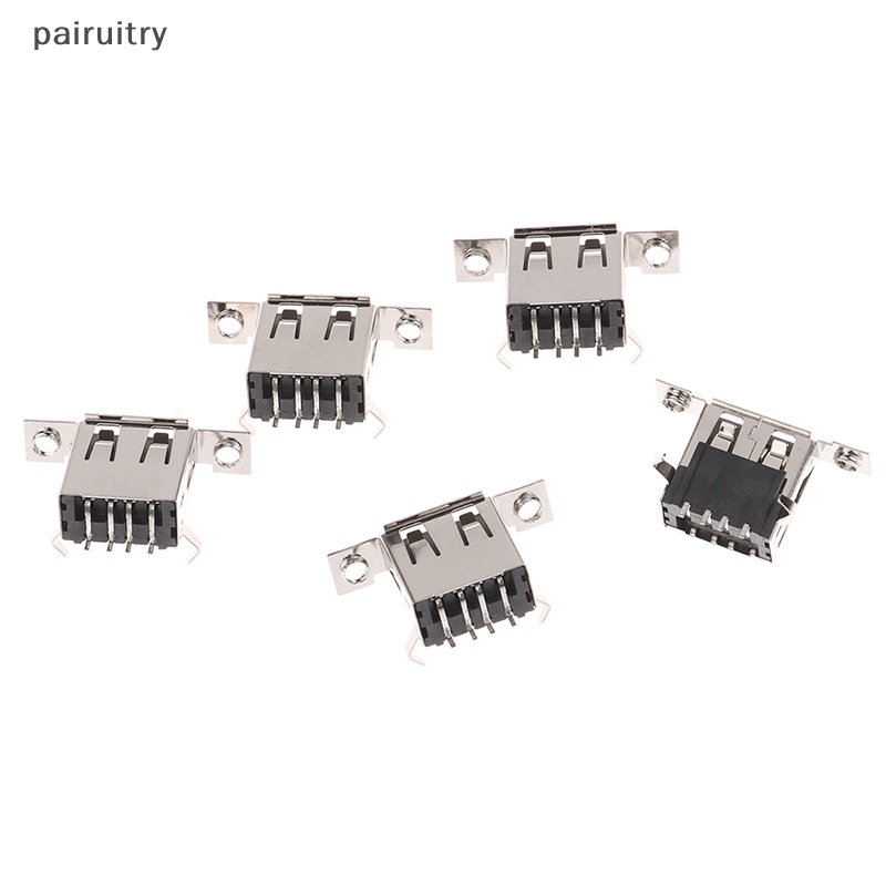 Prt 5pcs Micro USB 2.0 Female Jack USB Port Dock Connector Tail Charging Socket Dengan Lubang Sekrup PRT