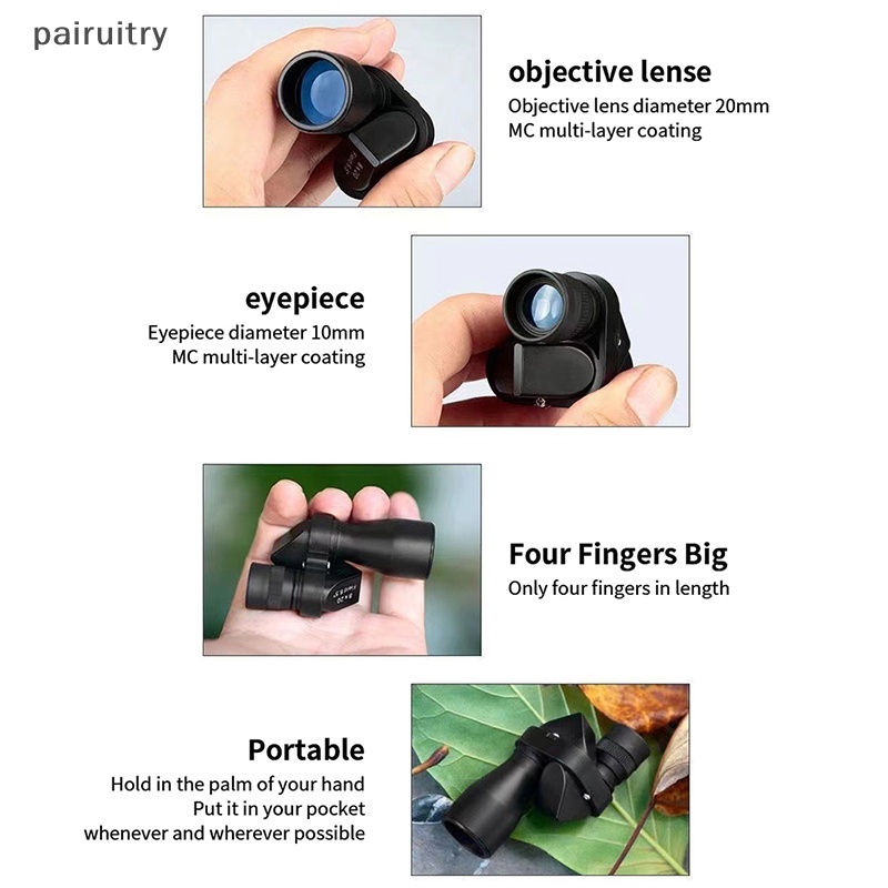 Prt Portable HD Malam Mini Pocket Monokular Telescope Pembesaran Tinggi Zoom PRT