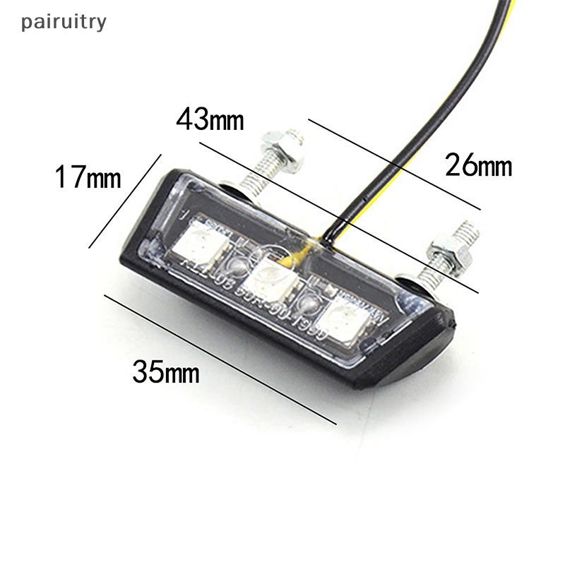 Indikator Cahaya Putih Plastik Universal PRT Suku Cadang Motor 12V LED Plat Lampu Belakang Ekor Angka Lampu PRT