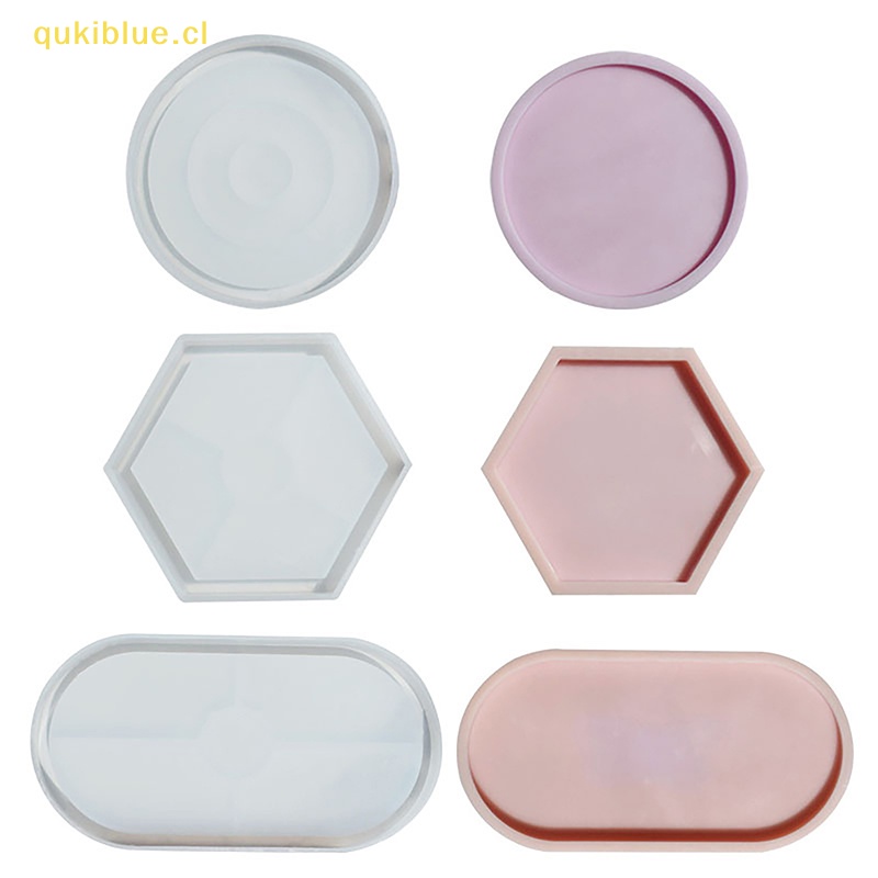 Qukiblue Tray Cetakan Kotak Penyimpanan Cetakan Silikon DIY Coaster Crystal Mold Asbak Pot Cetakan cl