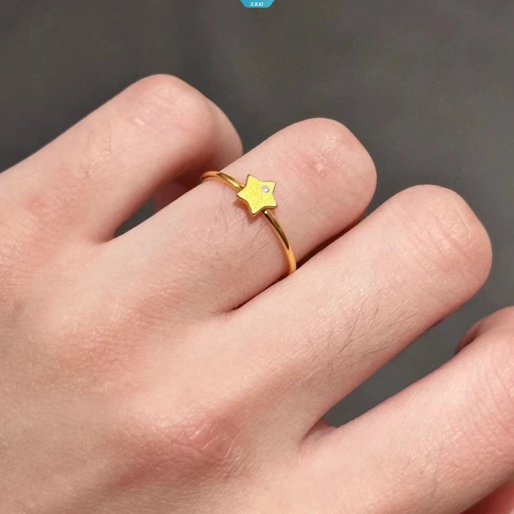 Cincin Sterling Sederhana Untuk Wanita Lady Little Star Berbentuk Pernikahan Pertunangan Dainty Ring Perhiasan Fashion [ZK]