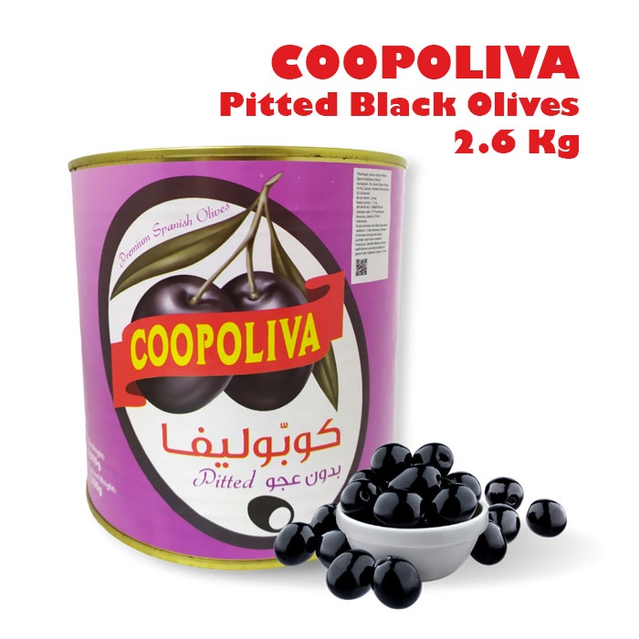 COOPOLIVA Pitted Black Olives Buah Zaitun Olive Utuh Hitam Spain 2,6 Kg