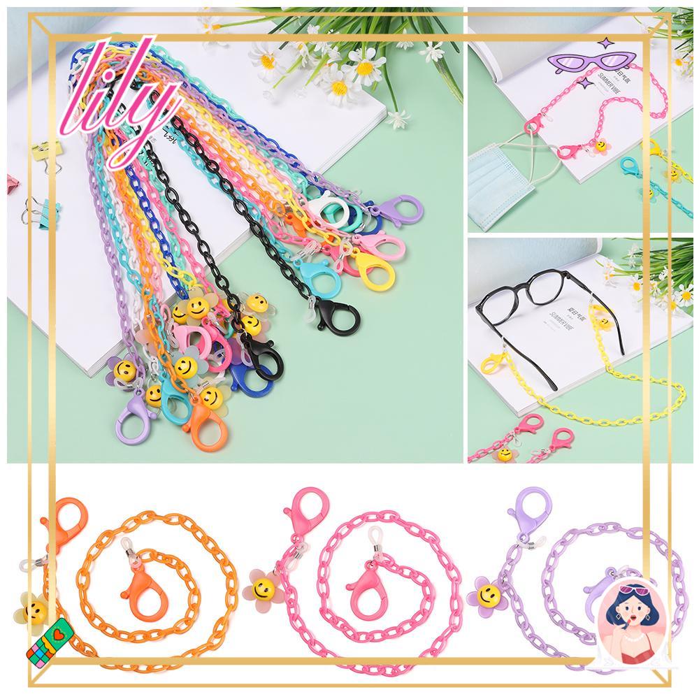 Lily Rantai Warna-Warni Akrilik Fashion Extender Wanita Pria Rantai Kacamata Baca Ultra Ringan