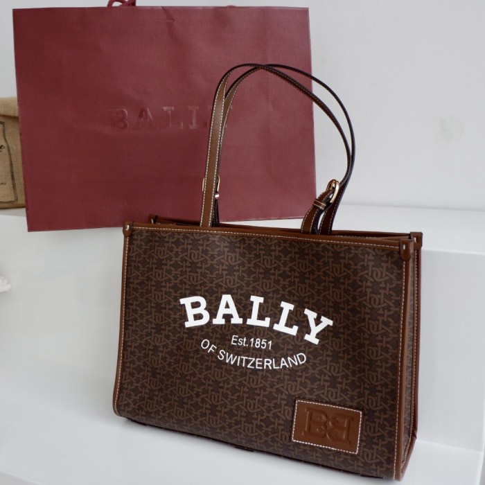Bally Calie Leather Tote Bag In Brown - ORIGINAL 100%