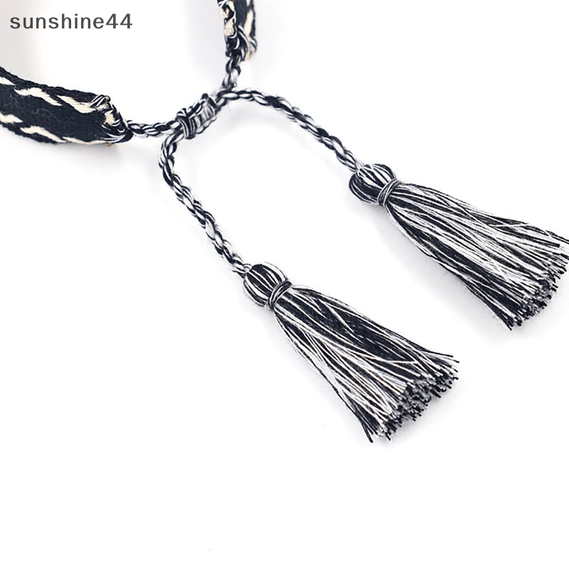 Sunshine Bohemia Gelang Rumbai Bordir Anyaman Untuk Wanita Handmade Tali Adjustable ID