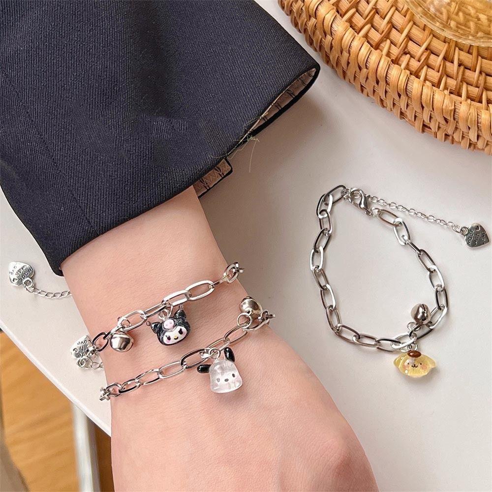 Mxbeauty Cinnamoroll Bell Gelang Fashion Beruntung Untuk Wanita Manis Perhiasan Pasangan Hadiah Adjustable Gaya Korea Tangan Rantai