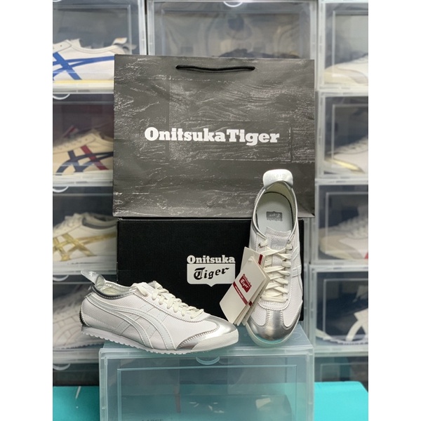 Sepatu Onitsuka Tiger Mexico 66 White Rich Silver Free Paperbag