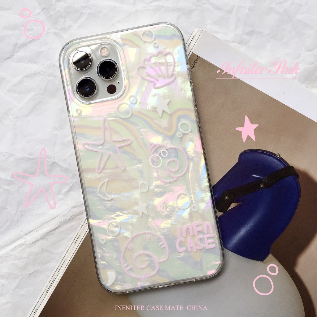 Ins Marine Life Cocok Untuk iPhone 14 Pro Max Casing Ponsel iPhone Double-layer Pola Dicetak Kompatibel Dengan Iphone13 13pro 13prm iPhone 11 11pro 14plus 12Pro Max Shockproof TPU Phone Case