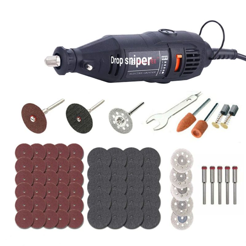 Set Kumplit Mesin Bor Mini Grinder Tuner Porting Ukir Poles Speed 30000RPM