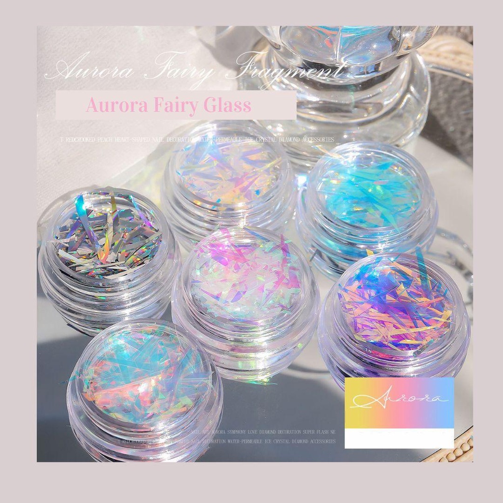 Aurora Broken Glass Foils Nail Foil Decoration / janapnese nail art decorations