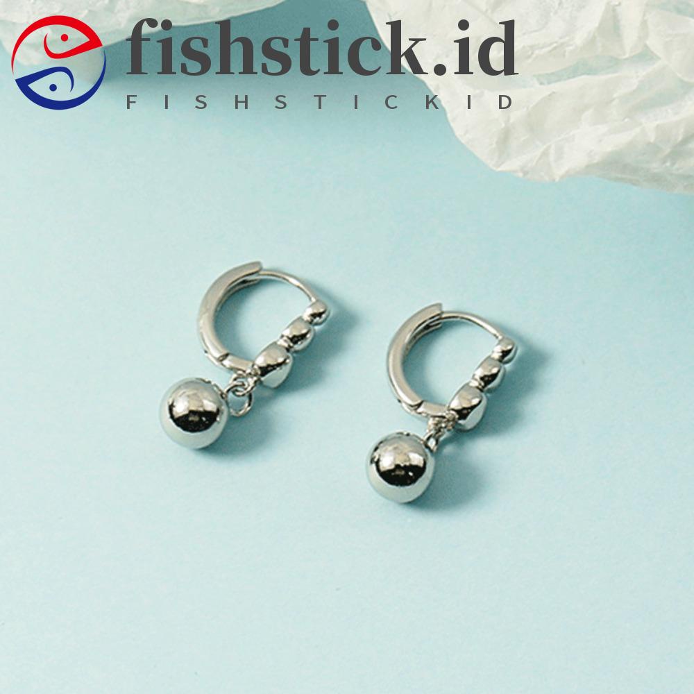 Fishstick Bead Hoop Earrings Kepribadian Tidak Alergi Glossy Kreatif Fashion Kpop Perhiasan Anting Berbentuk D