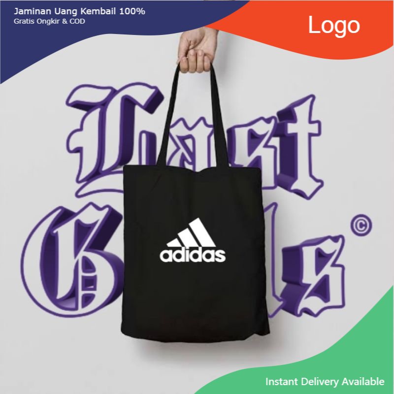 tote bag ADIDAS / tote bag resleting / tote bag pria / tote bag wanita / tas tote bag distro / toteb