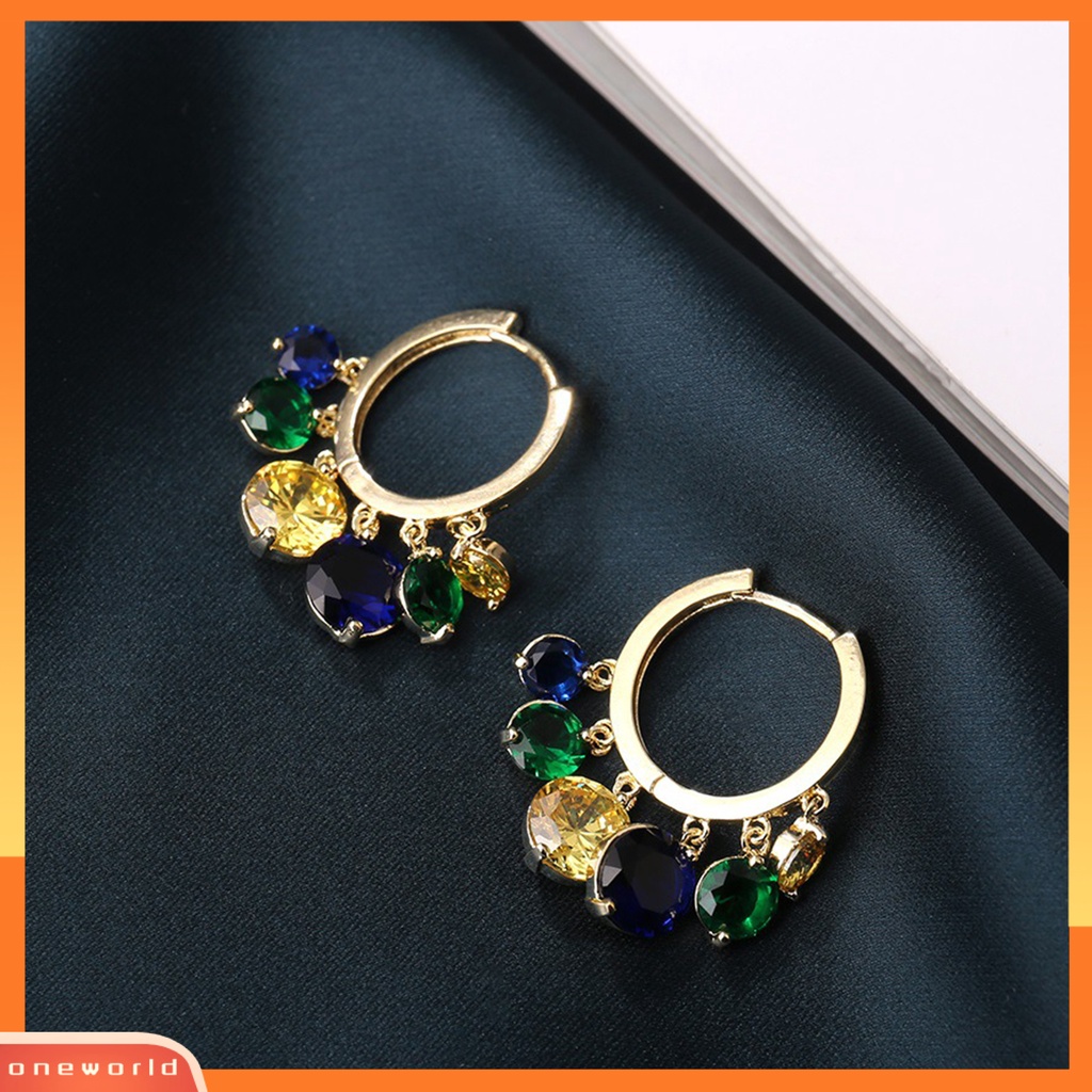 [WOD] 1pasang Anting Hoop Tahan Mata catching Korosi Alloy Cermin Poles Menjuntai Earrings Perlengkapan Perhiasan Untuk Perempuan