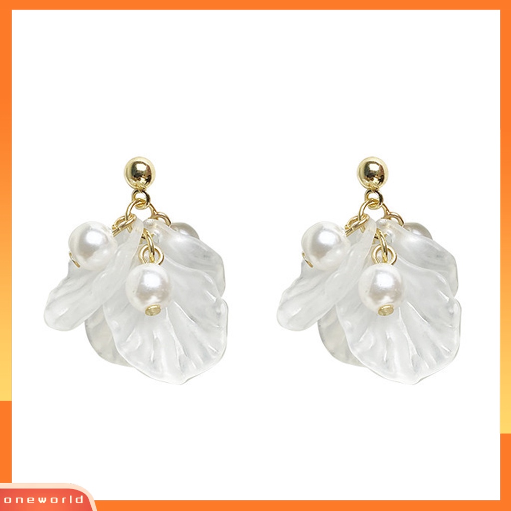 [WOD] 1pasang Anting Elegan Semua Pertandingan Pengerjaan Halus Shiny Eye-catching Dress Up Bentuk Bunga Aksesoris Fashion Canggih Untuk Kehidupan Sehari-Hari