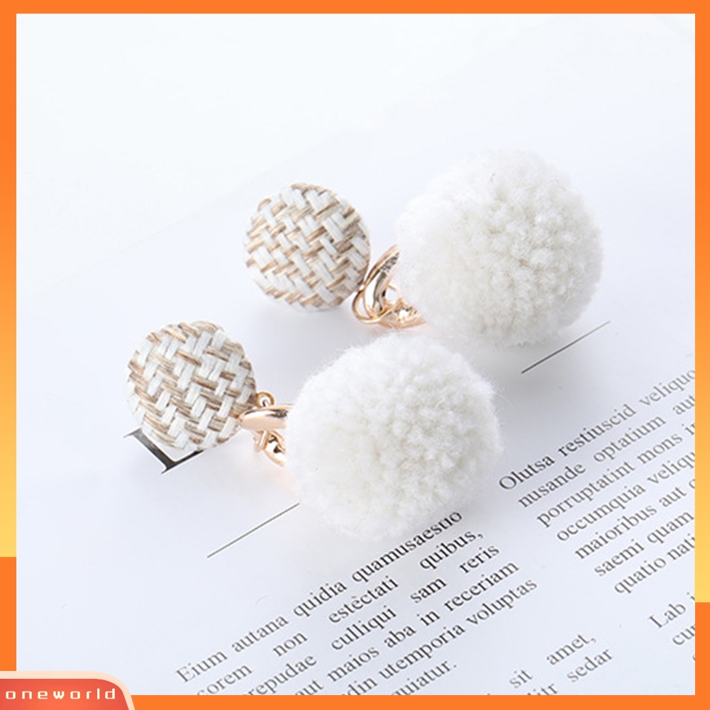 [WOD] Musim Dingin Manis Wanita Pompom Menjuntai Drop Ear Stud Earrings Perhiasan Hadiah Teman