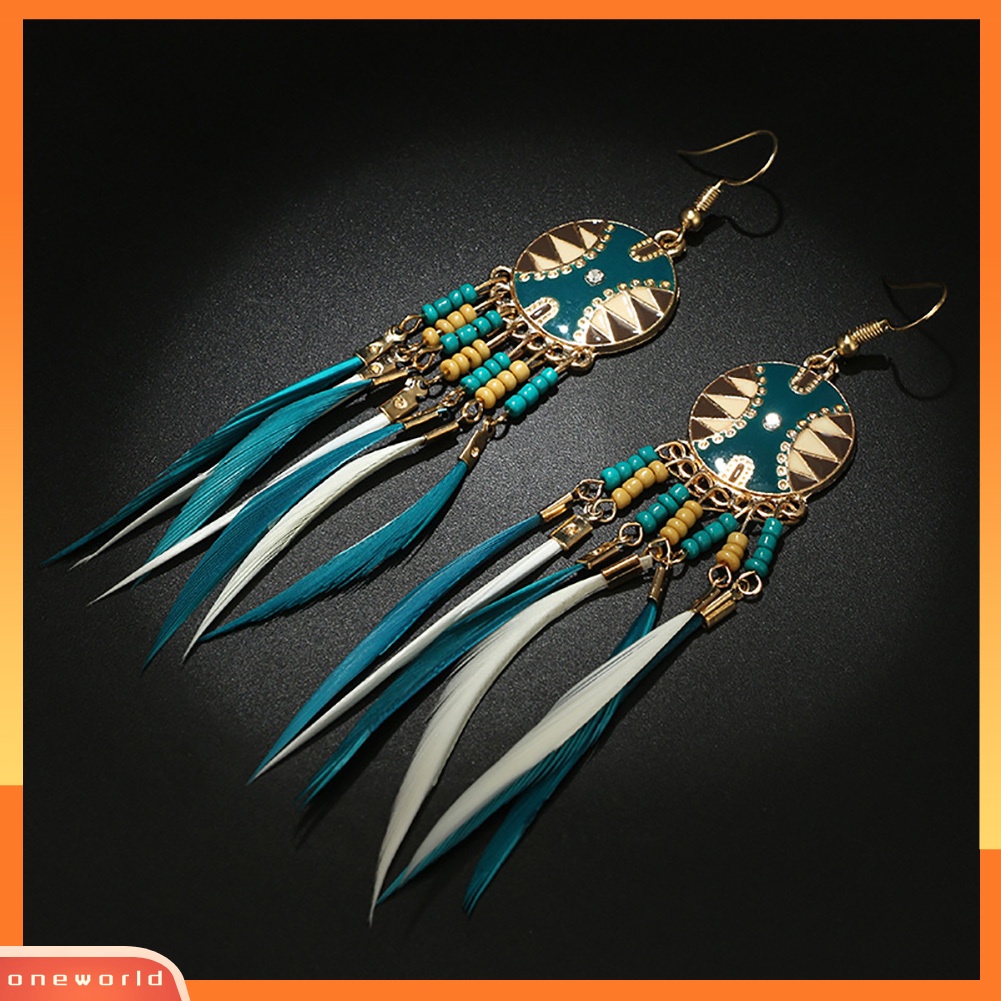 [WOD] Exotic Round Hollowed Pendant Bulu Jumbai Kait Anting Wanita Perhiasan Decor