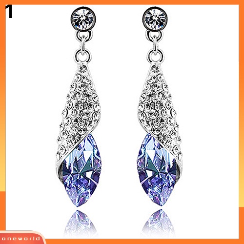 [WOD] Fashion Bersinar Berlian Imitasi Menjuntai Anting Wanita Pernikahan Pertunangan Perhiasan