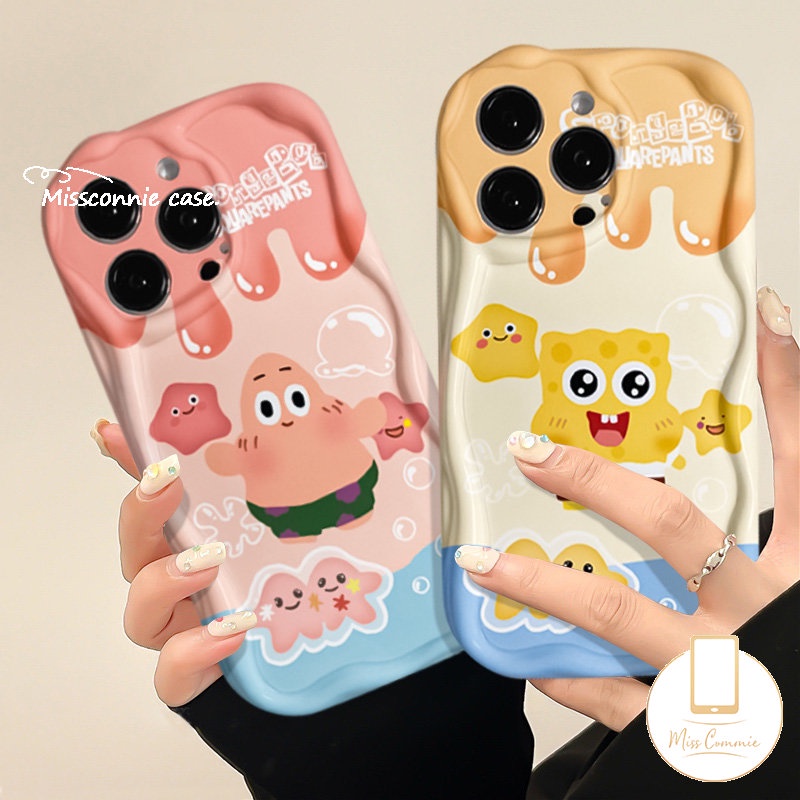 Case Untuk Redmi 9A 10A 10C 10 9T 9C 9a1 9C NFC A2 Note8 9 11 10 11s 10s 12 10 Pro Max Plus POCO M3 Motif Kartun Lucu Ice Cream SpongeBob Patrick Soft 3D Wavy Curved Edge Soft Sarung