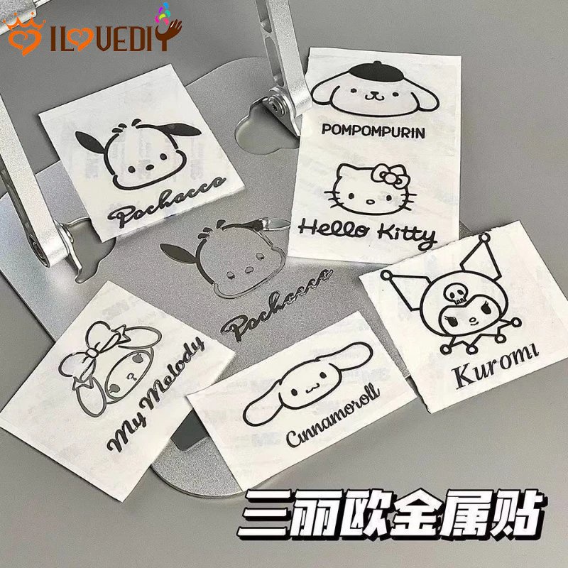 Kartun Sederhana Lucu Pacha Anjing Stiker Logam Ins Gaya Seri Sanrio Stiker Logam Dekoratif Tahan Air Stiker Stiker Logam Untuk Dekorasi Kamar Komputer Ponsel