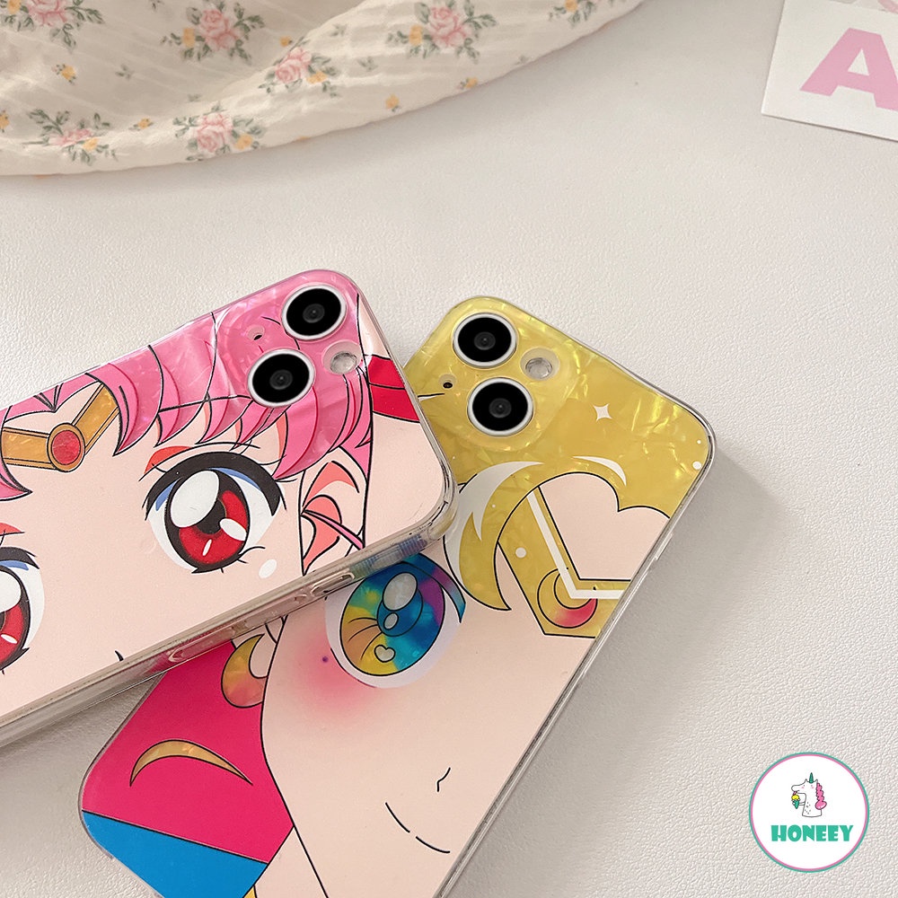 Kartun Anime Sailor Moon Case Untuk iPhone 14 Pro Max Casing Iphone13 12 Pro 11 Pro Max Fashion Shell Pola Penutup Belakang