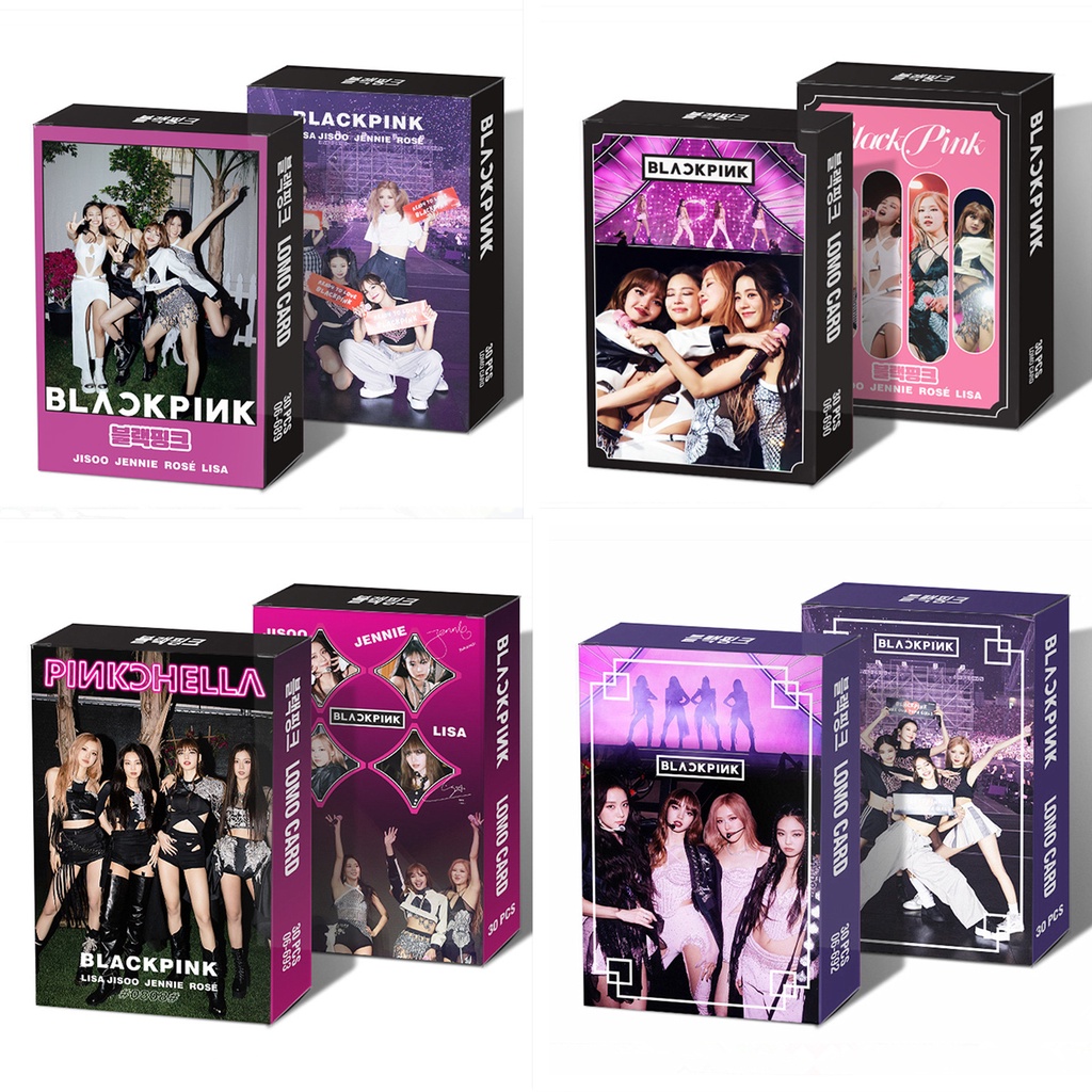 30pcs /box Hitam-Pink Coachella Stage Photocards Album Kartu Lomo Black Pink Kpop Postcards