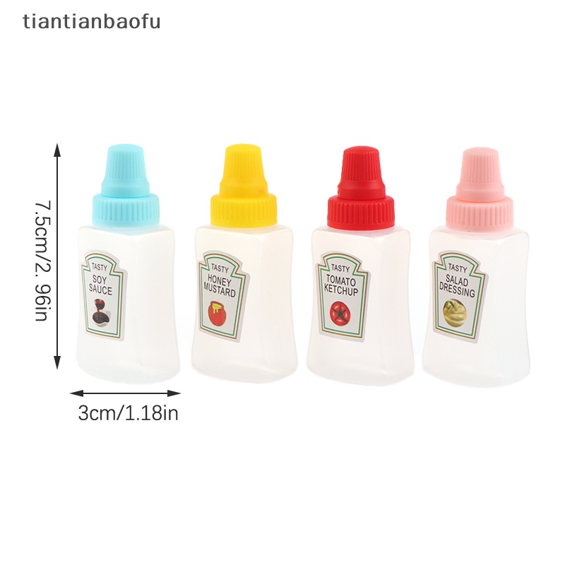 [tiantianbaofu] 1/4pcs Botol Kecap Tomat Minialad Dressing Container Pantry Wadah Butik