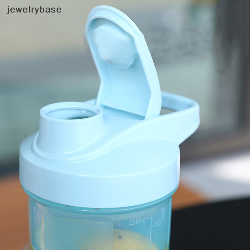 [jewelrybase] Botol Pengocok Bubuk Portabel Botol Air Anti Bocor Untuk Gym Fitness Training Sport Mixing Cup Dengan Skala Butik