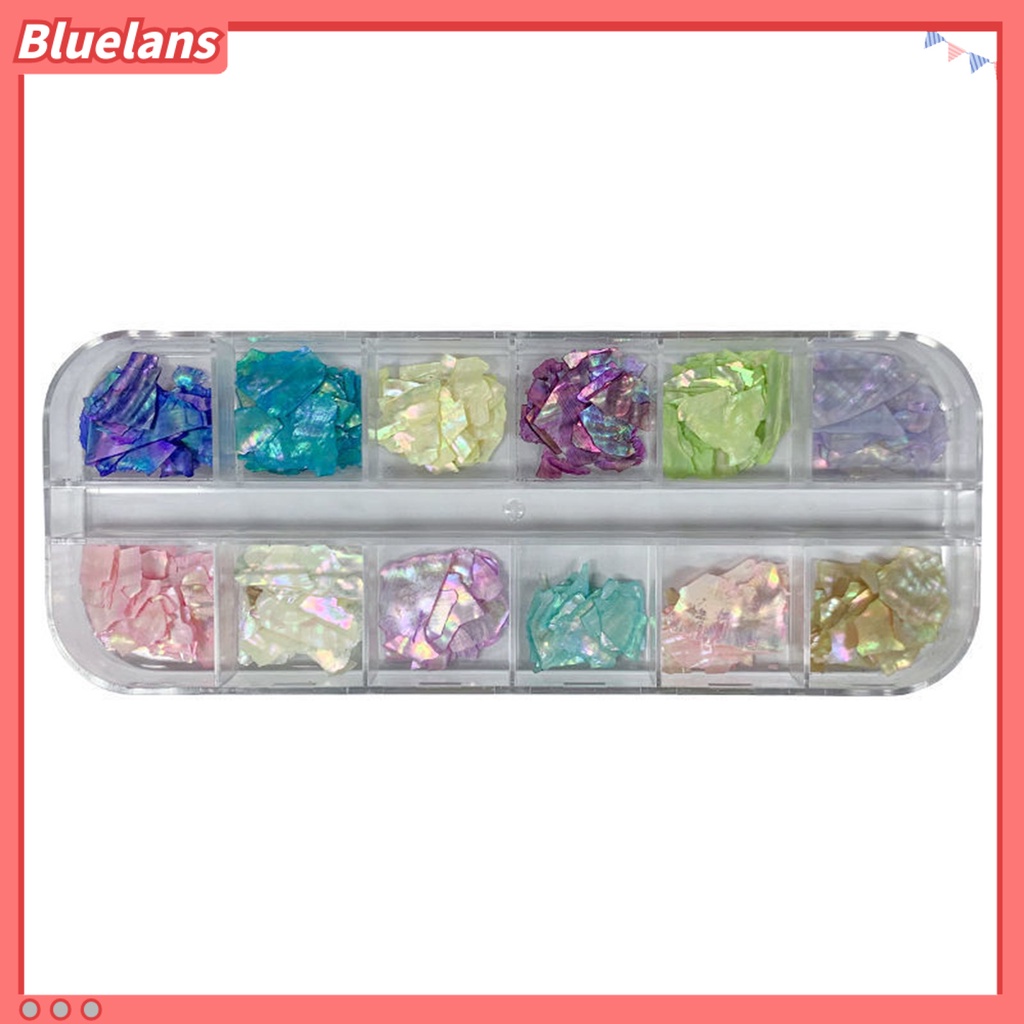 [BLM] Hiasan Kuku 12kisi Bentuk Tidak Teratur Tahan Lama Yang Dapat Dilepas Mudah Tempel DIY Serbaguna 3D Nail Art Shell UV Gel Manicure Dekorasi Perlengkapan Salon Kuku