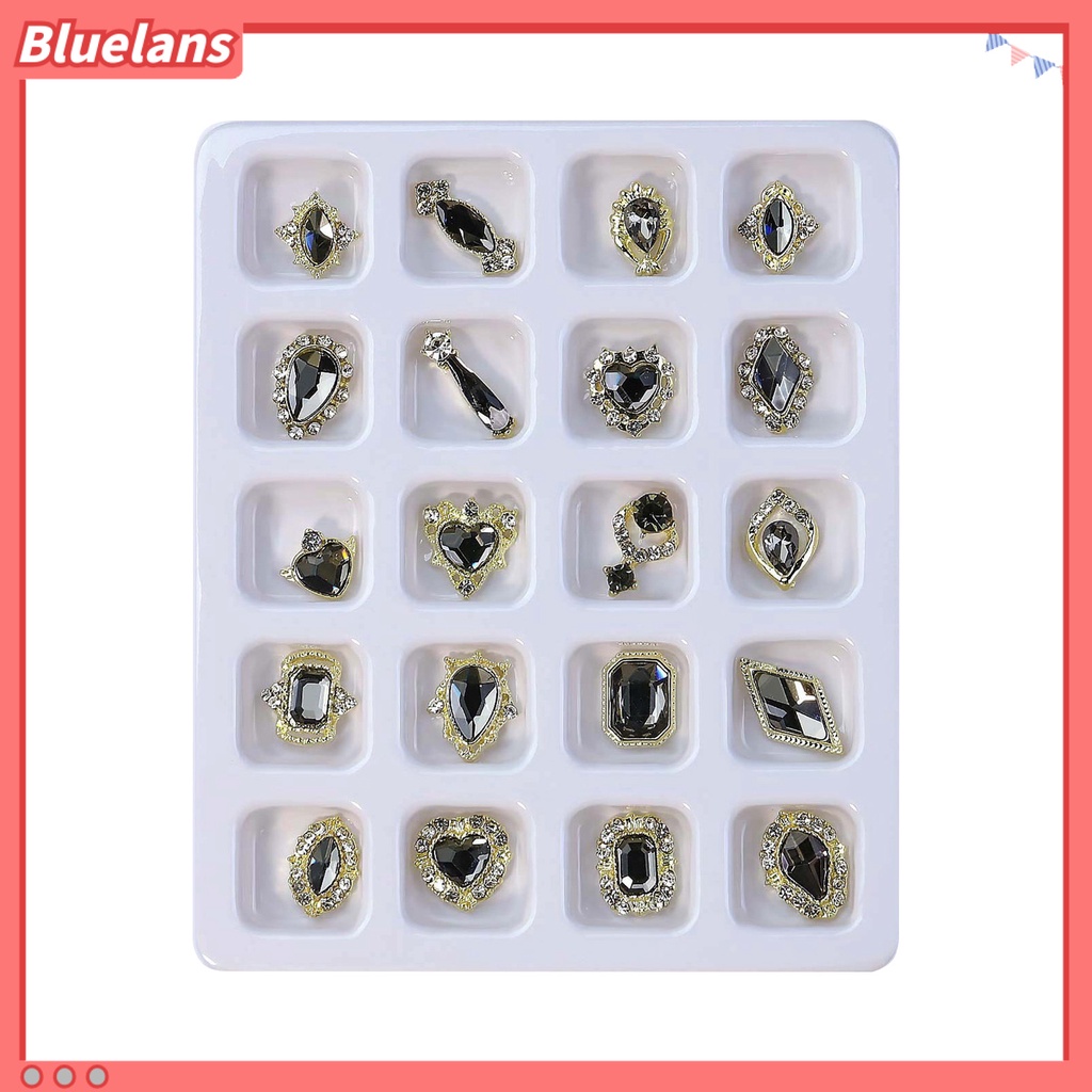 [BLM] 20pcs /Box Nail Art Decor Tiga Dimensi Shining Gloss Sparkling DIY Manicure Faux Diamond Nail Alloy Decor Nail Salon Kuku Supply