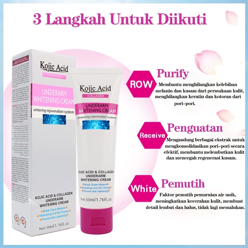Underarm Cream Pemutih Ketiak Krim Pemutih Selangkangan Melembabkan Memutihkan Kulit Untuk Miss V dan Bokong-50Gr