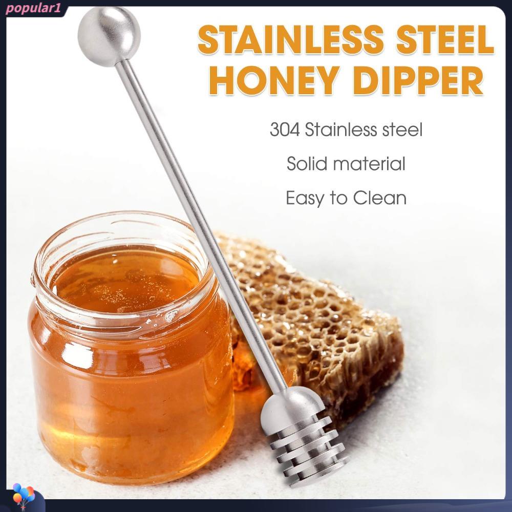 Populer 2pcs Honey Dipper Sticks Sovenir Pesta Pernikahan 6.3 Inch Honey Wand Server Sendok Madu Pengaduk Sirup Gayung