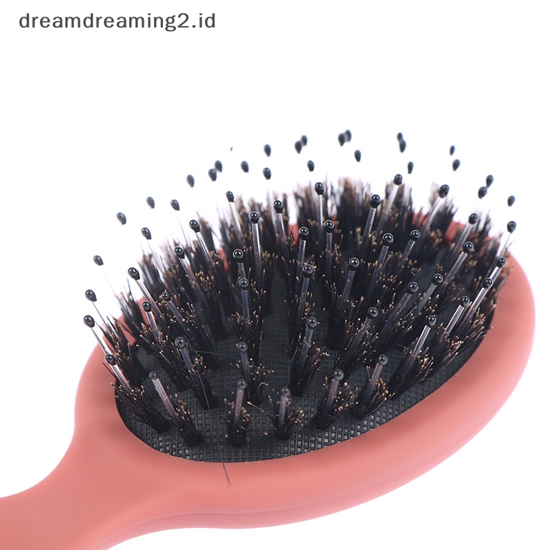 (drea) Sisir Sikat Rambut Wanita Bulu Babi Alami Anti Statis Hairbrush Barber Brush //