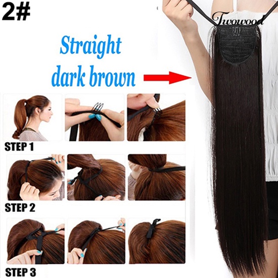 Twowood Wanita Mengikat Ponytail Ponytail Sopak Klip Dalam Ekstensi Rambut Hair Pieces