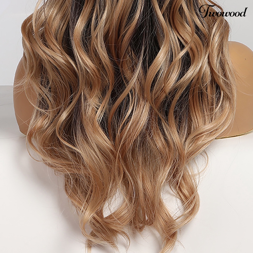 Twowood Wig Tahan Panas Perlengkapan Cosplay Wig Rambut Warna Coklat Serat Suhu Tinggi Untuk Wanita