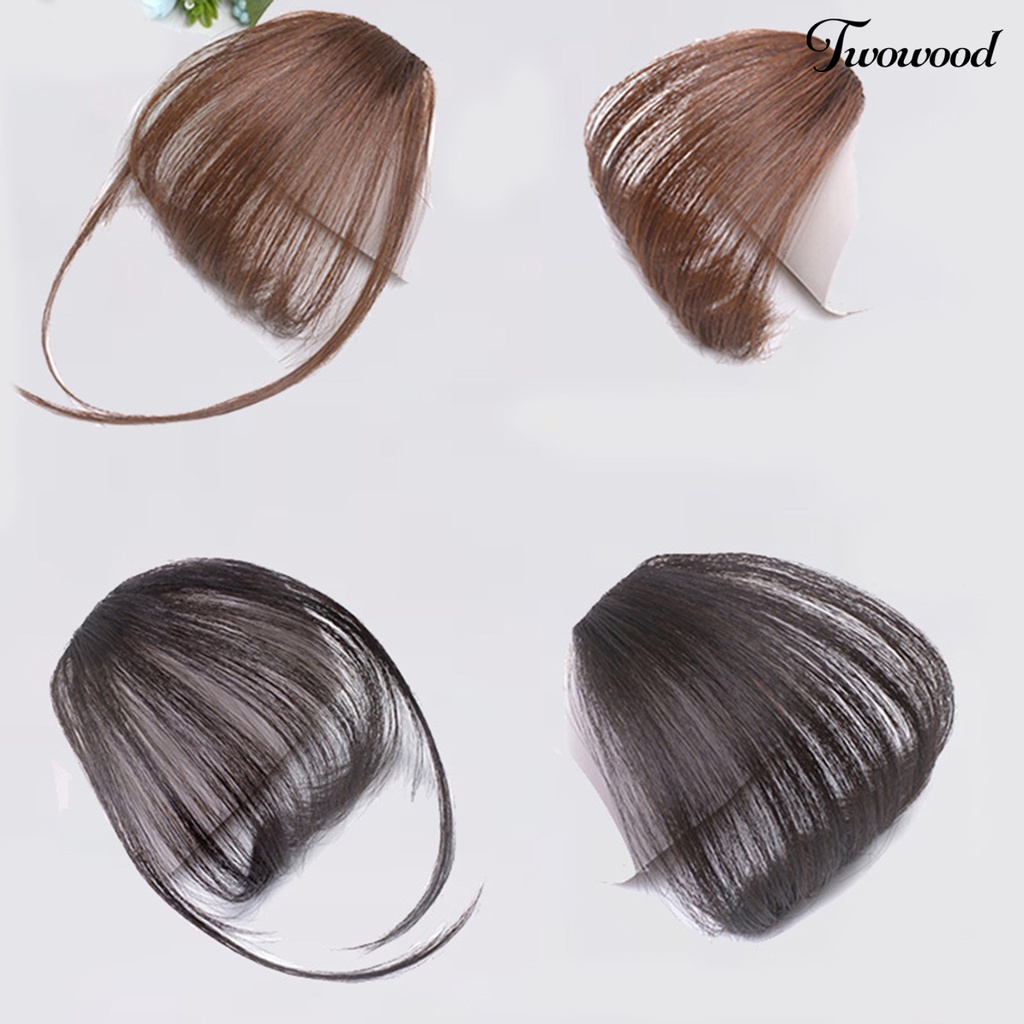 Twowood Poni Rambut Palsu Warna Vibrant Friendly Untuk Kulit Berbulu Mulus Realistis Hias Serat Faux Air Bangs Wanita Wig Aksesoris Untuk Lady