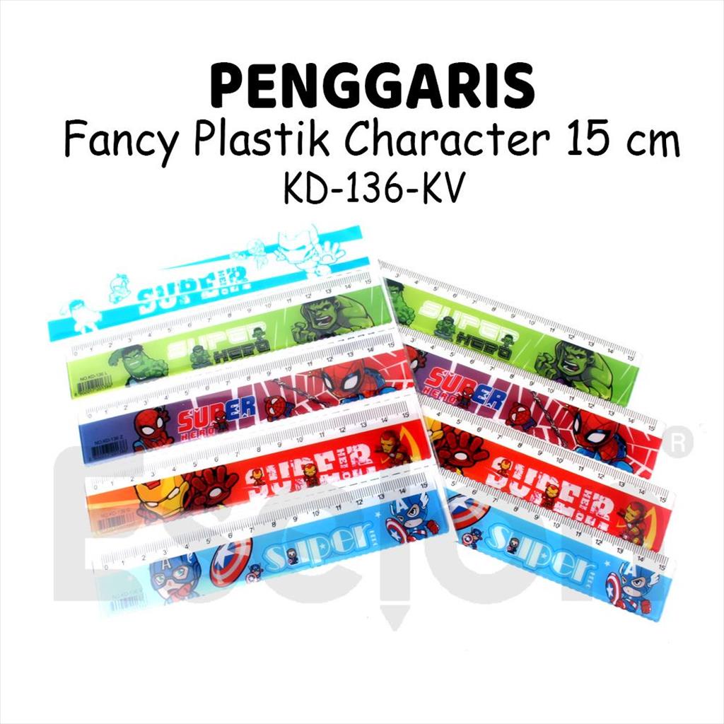 

1pcs Penggaris 15CM KD-136-V / Karakter Super Hero / Penggaris Fancy