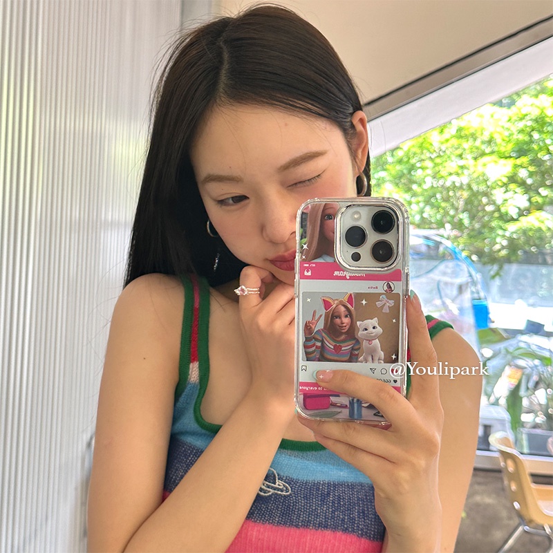 Cocok Untuk Iphone14 Pro Max iPhone Phone Case Permukaan Cermin Kamera Perlindungan Shockproof Kuat Kompatibel Dengan Iphone13 13pro 13prm iPhone 11 7Plus 8Plus Xr XS 12 Pro Max Phone Case