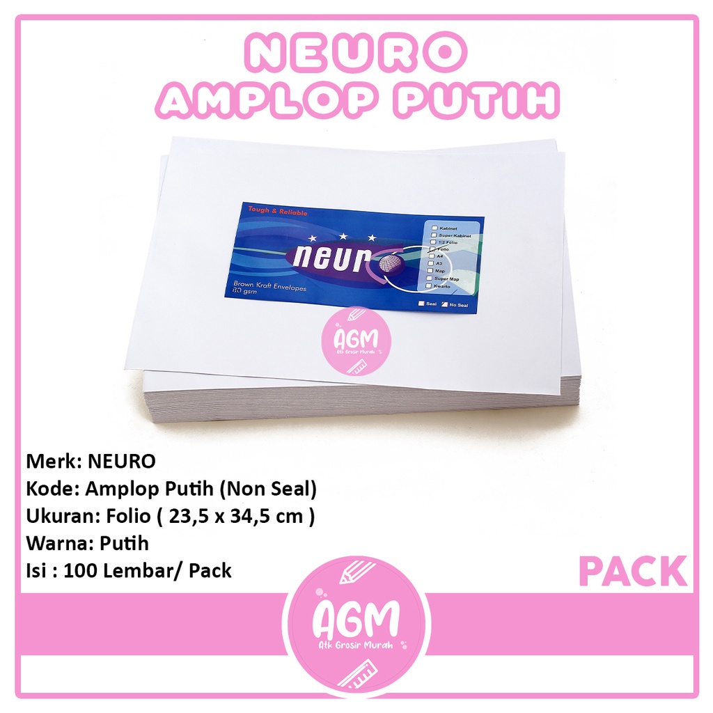 

NEURO Amplop Putih Folio - PACK - Khusus Grab Only