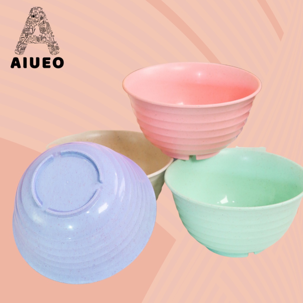 AIUEO Mangkok Murah Set 4 Pcs Anti Pecah  | Mangkok Ramen 17cm