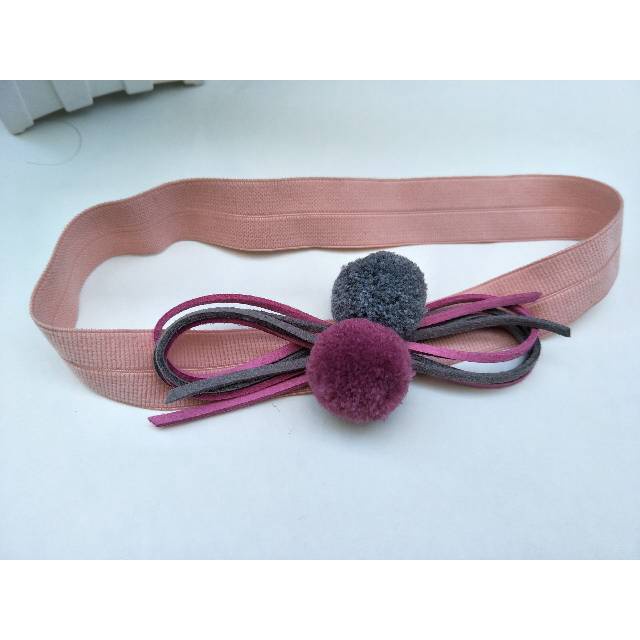 B19-Bandana IKAT POMPOM Bayi Pita
