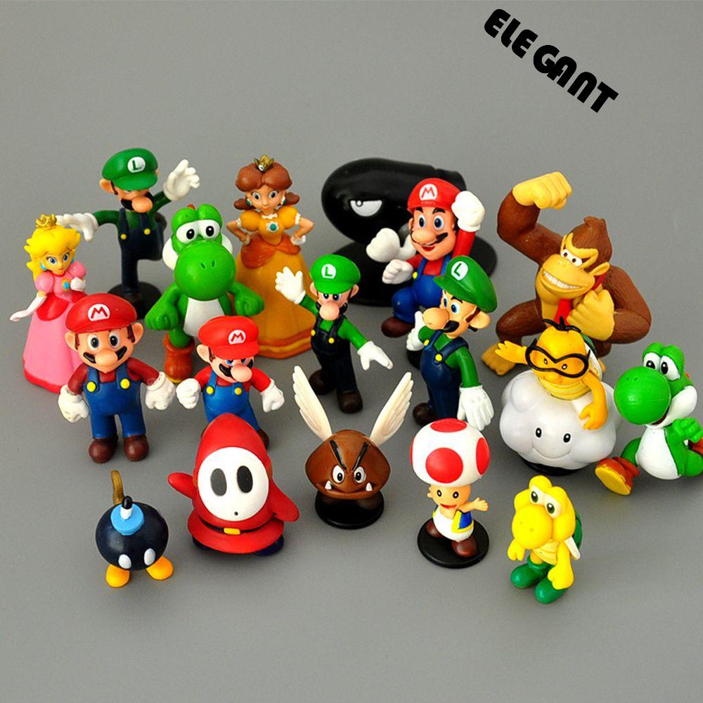 [Elegan] Super Mario Set Super Mario Figure Anak Mario Game Series Dekorasi Rumah Ornamen Mainan Model PVC