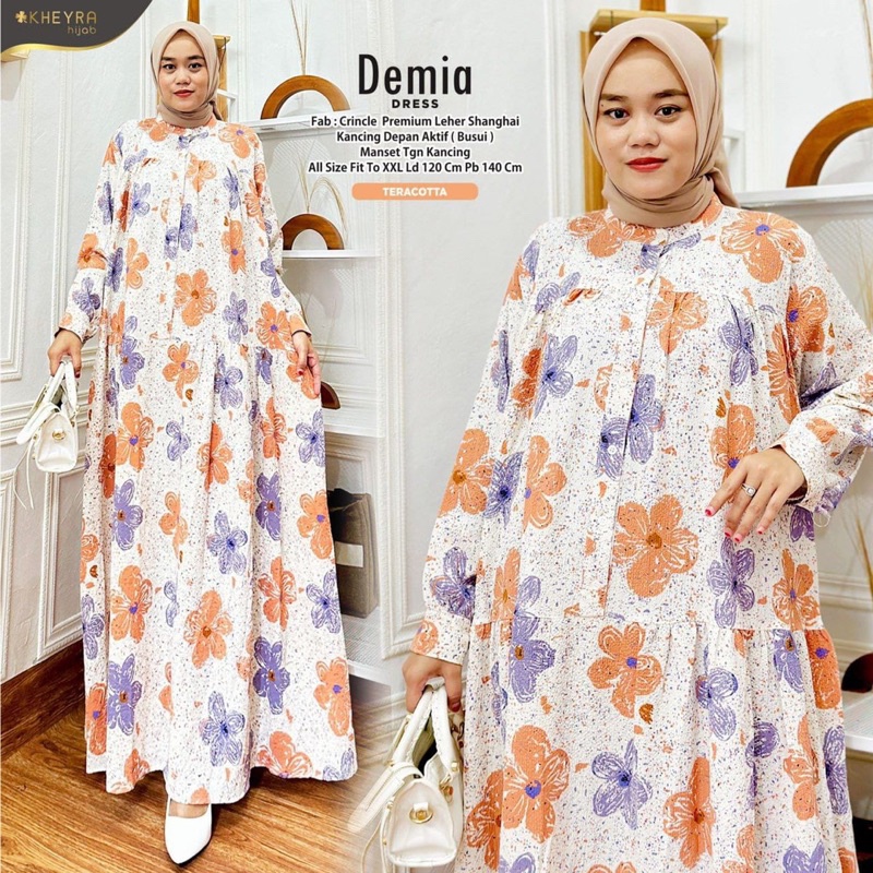 DEMIA DRESS jumbo ORI KHEYRA | Ld120 Crinkle Airflow Premium