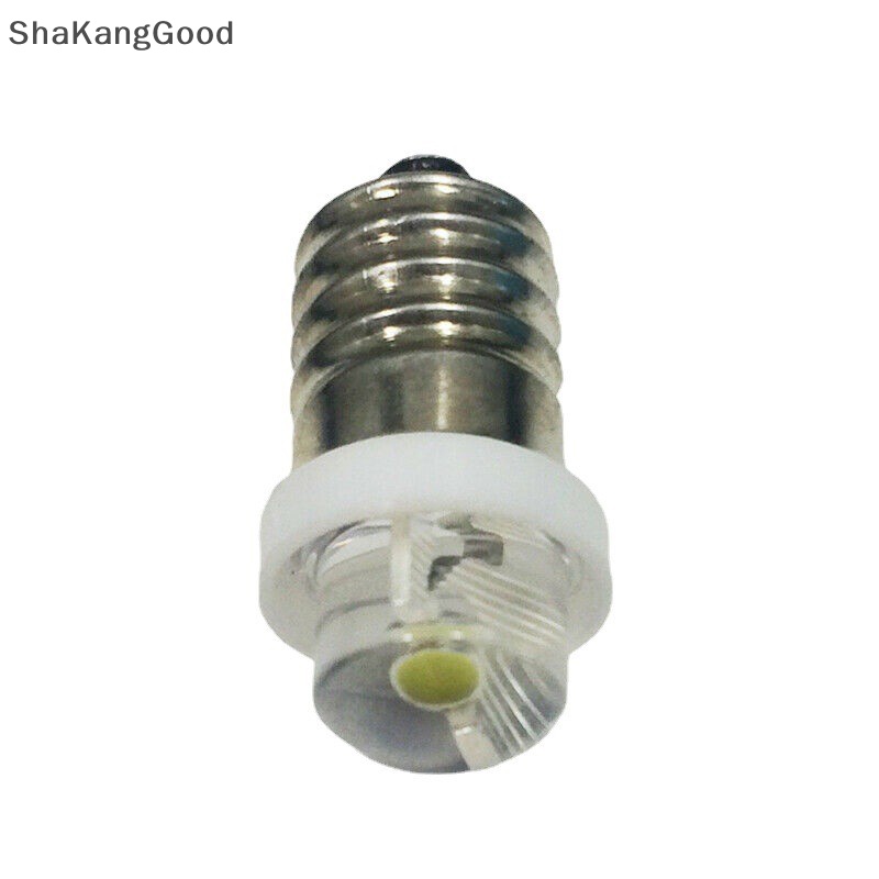 Skid 3 /4.5 /6V 0.5W Torch Bulb 6000K Putih LED E10 Socket Pengganti Bohlam Untuk Torch SKK