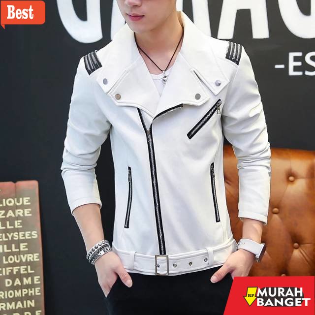 Jaket kulit pria terbaru- Jaket fashion pria staiyle baicker motor korea
