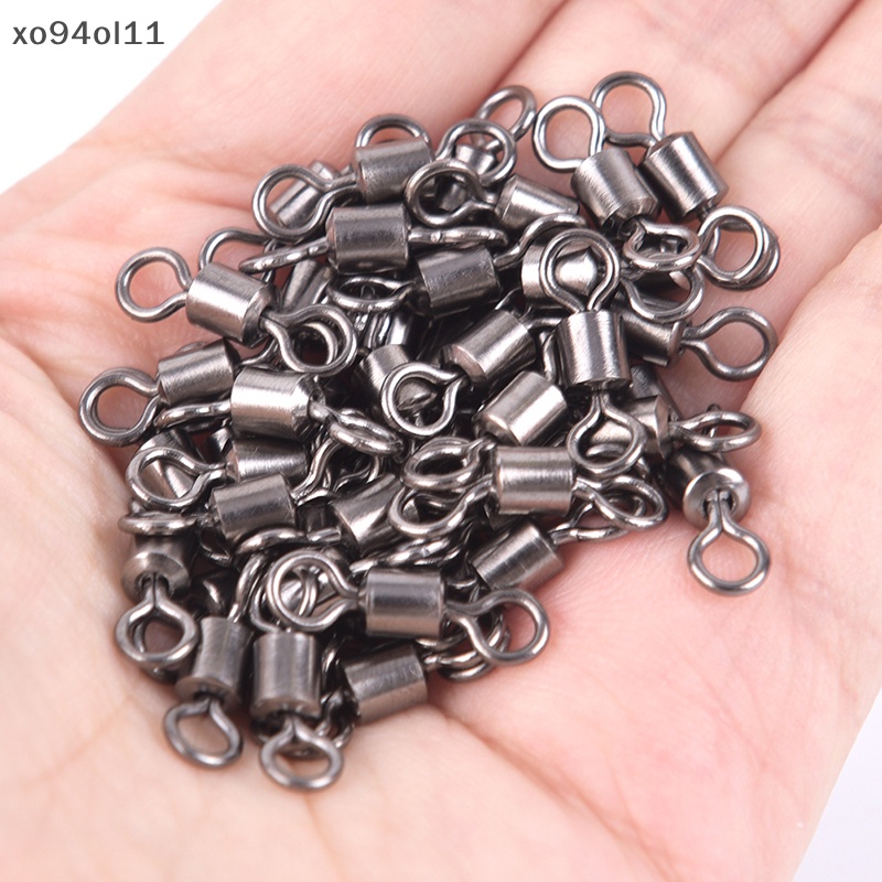 Xo 50PCS Barel Pancing Bearing Rolling Swivel Solid Ring Lures Konektor 11ukuran  Ol