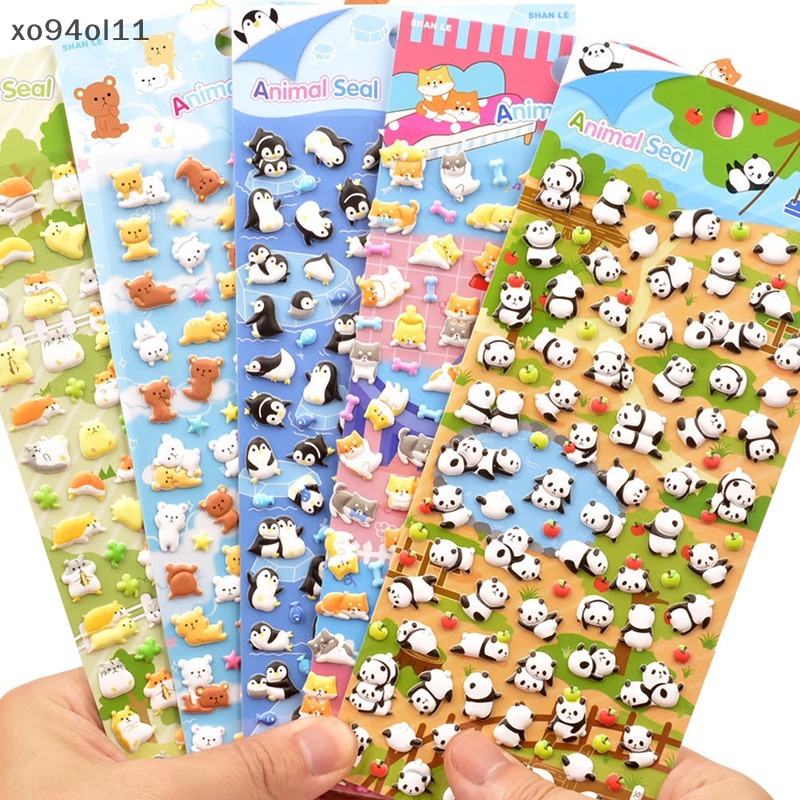 Xo Penguin Panda Stereo Bubble Sticker Diary Stiker Dekorasi Alat Tulis Stiker OL