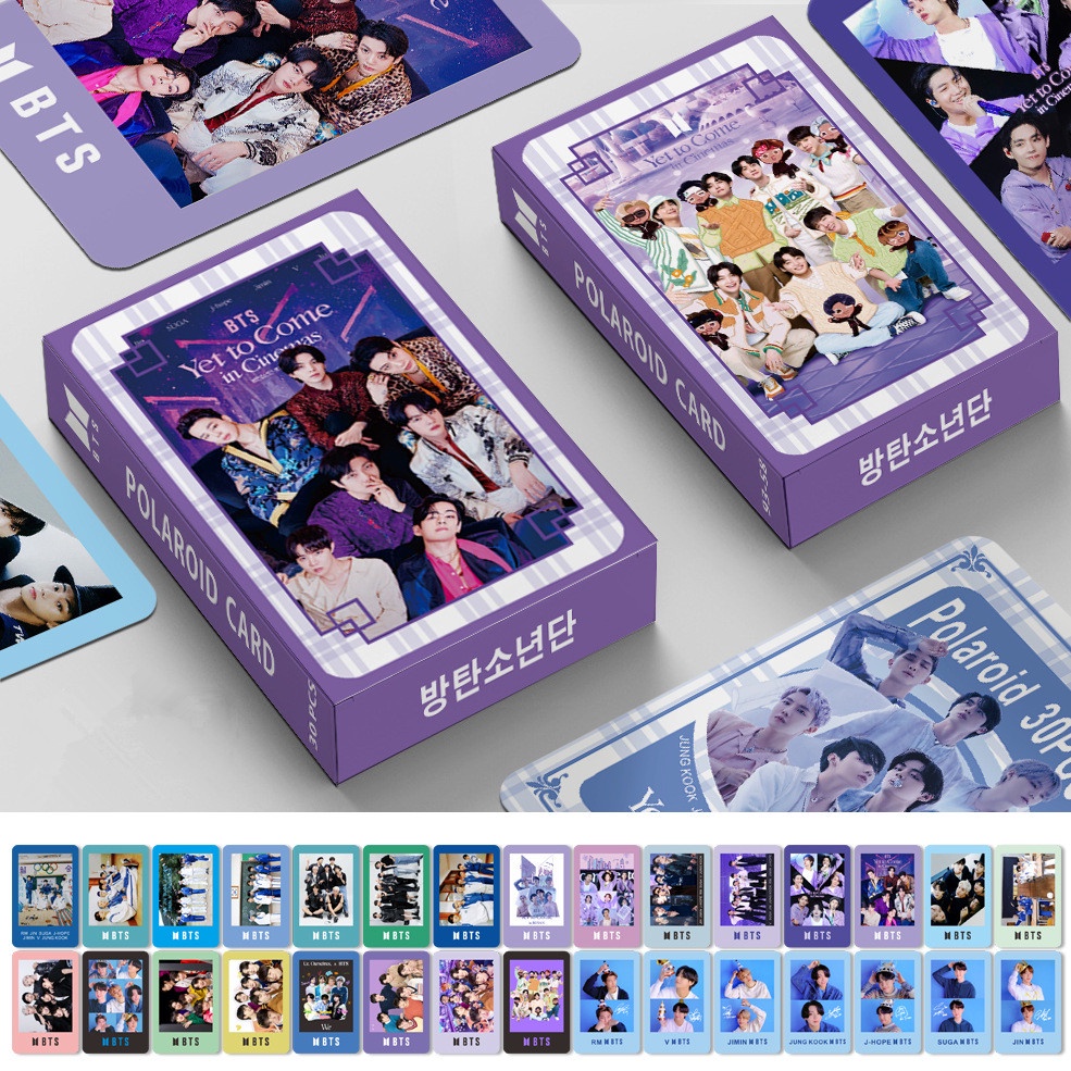 30pcs /box Hitam-Pink BT-S Polariod Photocards Bangtan Boys Kartu Lomo Hitam Pink Kpop Postcards