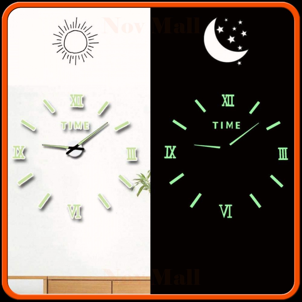 Jam Dinding Besar DIY Glow in The Dark 90-100cm -JM394