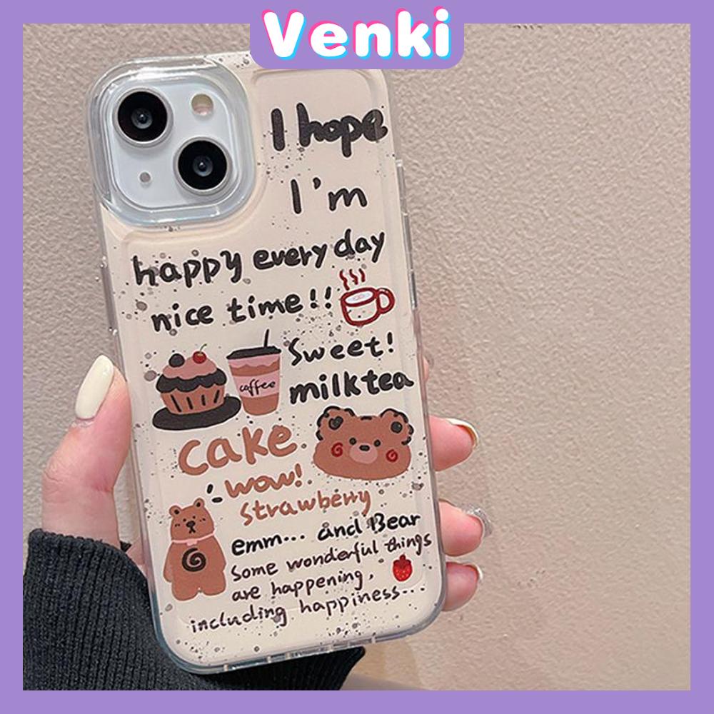 Venki - Untuk Iphone11 Casing iPhone Bening Lubang Besar Space Case TPU Soft Case Kamera Perlindungan Shockproof Beruang Lucu Sederhana Kompatibel Dengan Iphone14 13 Pro Max 12 Pro Max 11 xr Xs7 8